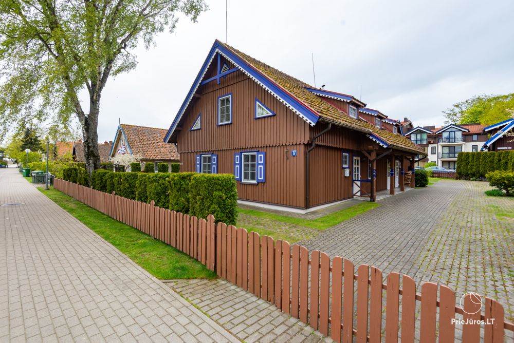 Apartments in Nida for 6-8 guests with sauna, private garden by the yachtclub