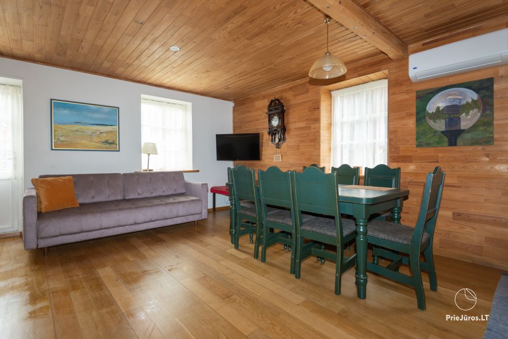 Apartments in Nida for 6-8 guests with sauna, private garden by the yachtclub