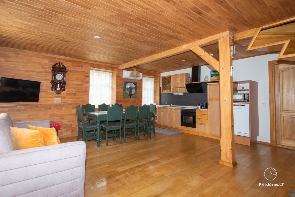 Apartments in Nida for 6-8 guests with sauna, private garden by the yachtclub