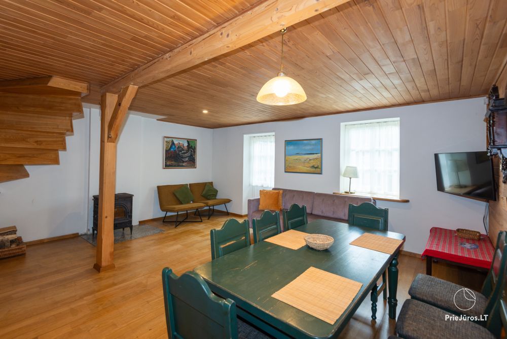Apartments in Nida for 6-8 guests with sauna, private garden by the yachtclub