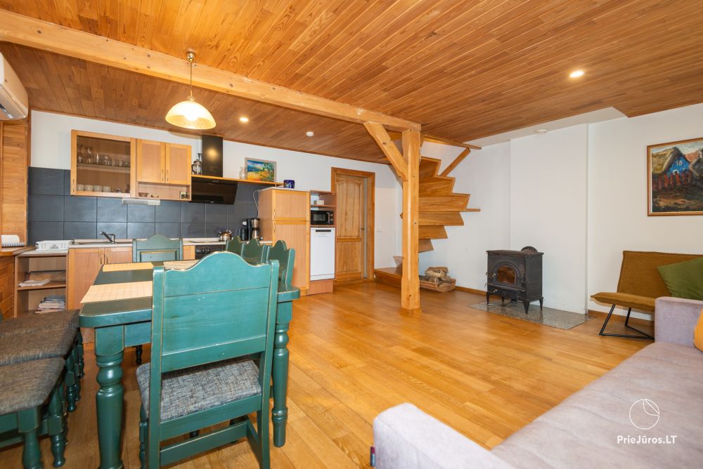 Apartments in Nida for 6-8 guests with sauna, private garden by the yachtclub