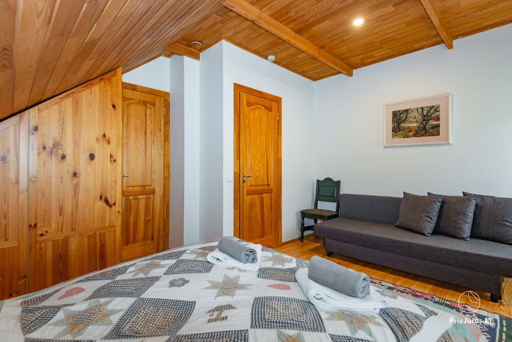Apartments in Nida for 6-8 guests with sauna, private garden by the yachtclub
