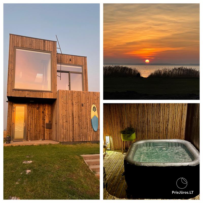 Houses for rent in Svencele on the shore of the Curonian lagoon with it's private beach