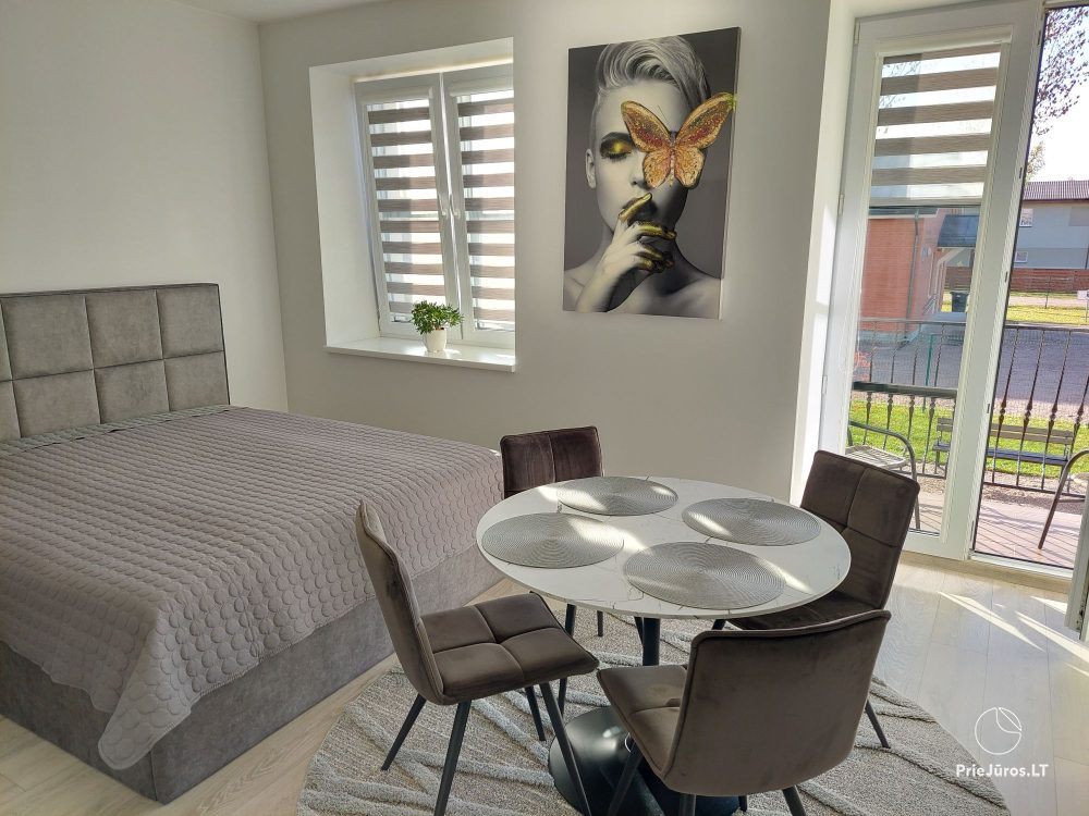 A new apartment in gray shades in Kretinga