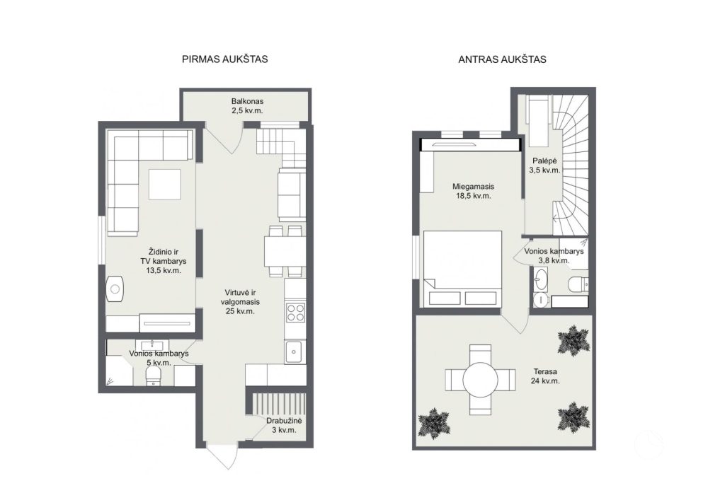 70 m² apartments with a terrace and lagoon view + SPA | Nida