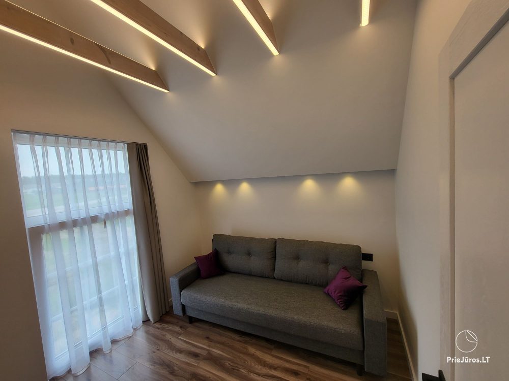 New cottage with spacious terrace up to 6 persons in Kunigiskiai