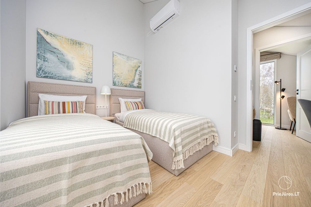 Fabula home - Monciškės - 2-bedroom, spacious cottage with a terrace for four, in the new J7 Beržas complex with pools, saunas, and barbecue