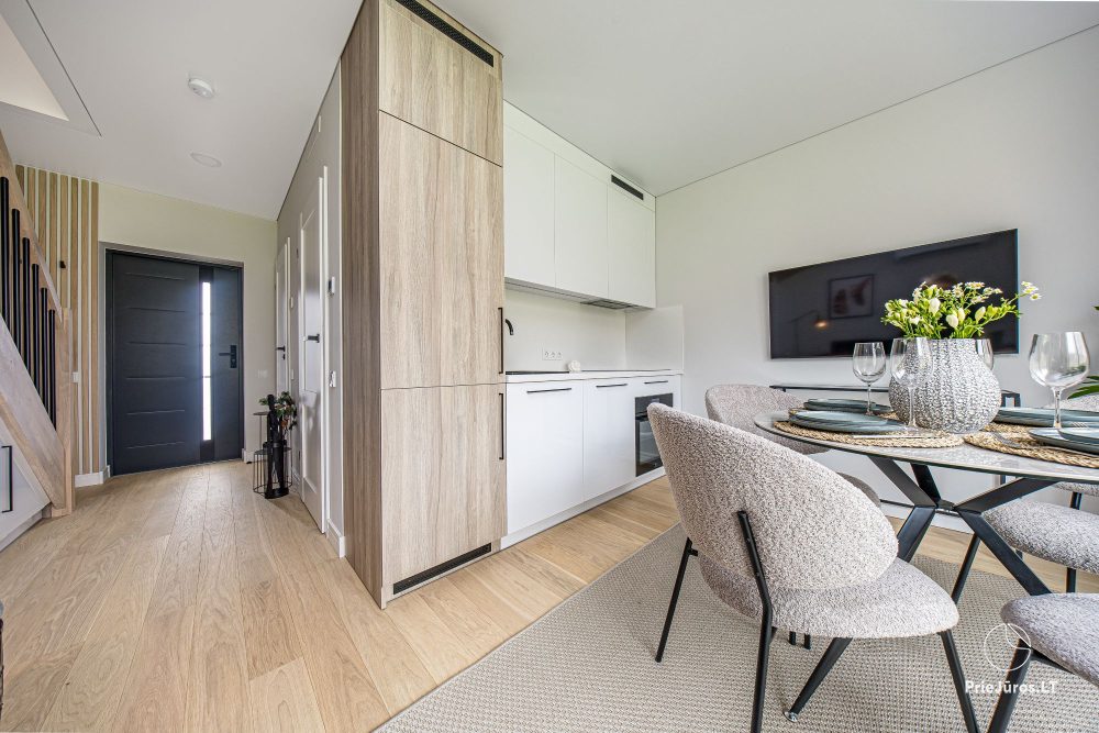 Fabula home - Monciškės - 2-bedroom, spacious cottage with a terrace for four, in the new J7 Beržas complex with pools, saunas, and barbecue