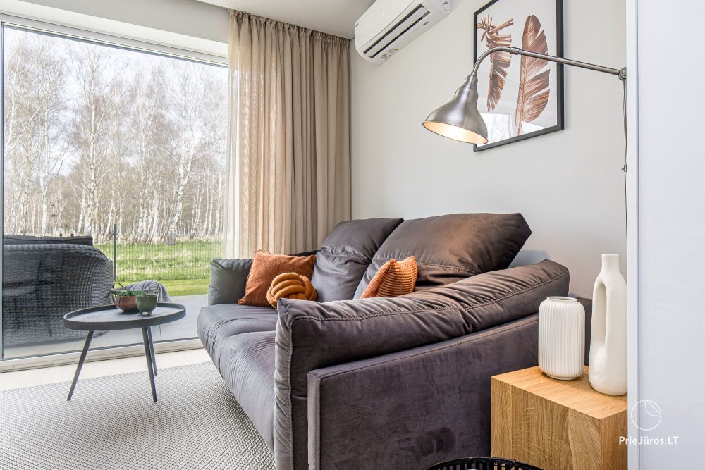 Fabula home - Monciškės - 2-bedroom, spacious cottage with a terrace for four, in the new J7 Beržas complex with pools, saunas, and barbecue