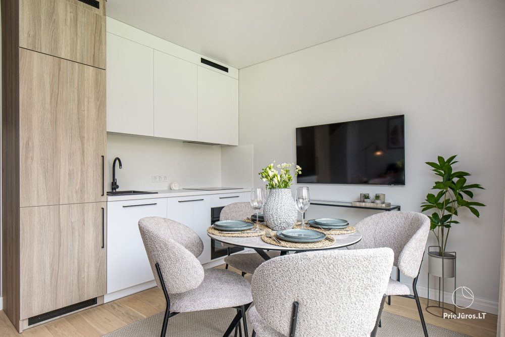 Fabula home - Monciškės - 2-bedroom, spacious cottage with a terrace for four, in the new J7 Beržas complex with pools, saunas, and barbecue