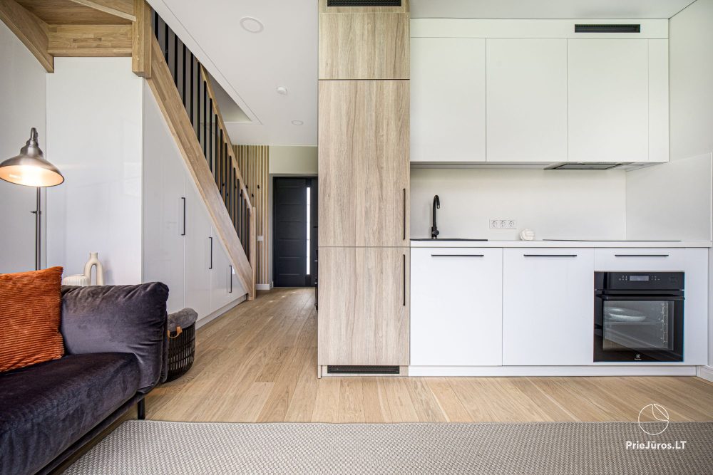 Fabula home - Monciškės - 2-bedroom, spacious cottage with a terrace for four, in the new J7 Beržas complex with pools, saunas, and barbecue