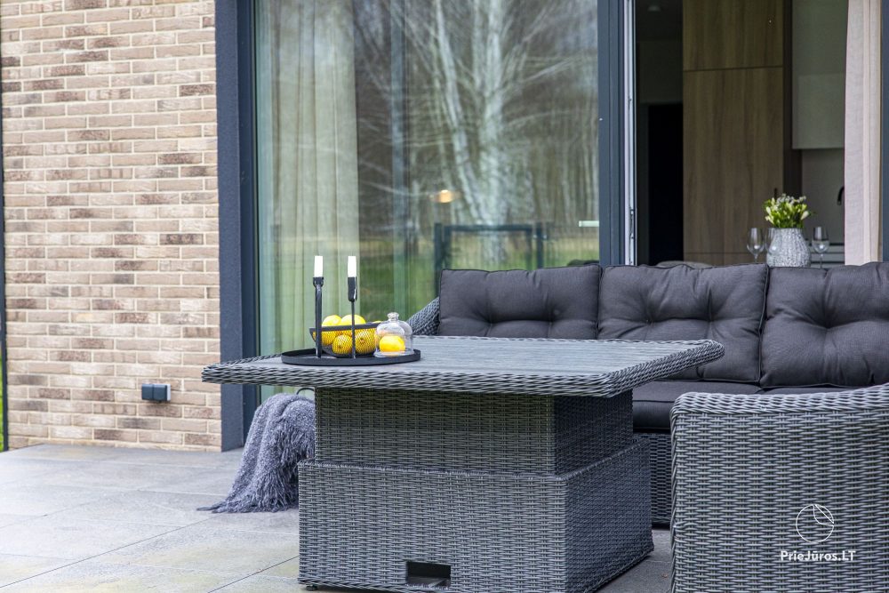 Fabula home - Monciškės - 2-bedroom, spacious cottage with a terrace for four, in the new J7 Beržas complex with pools, saunas, and barbecue