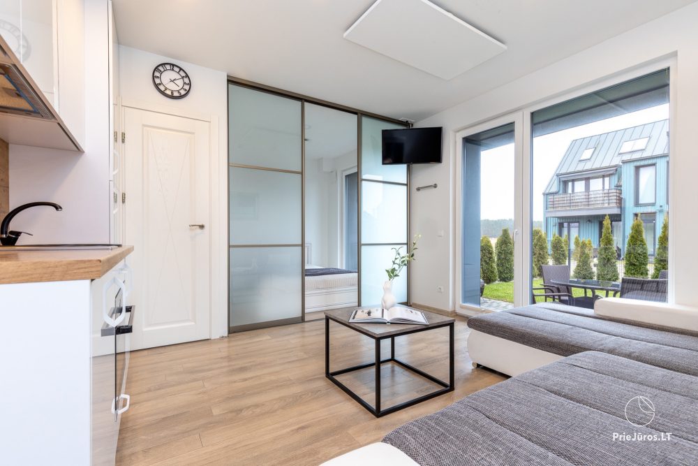Apartment with heated pool and large terrace in Kunigiskiai. 800 meters to the sea