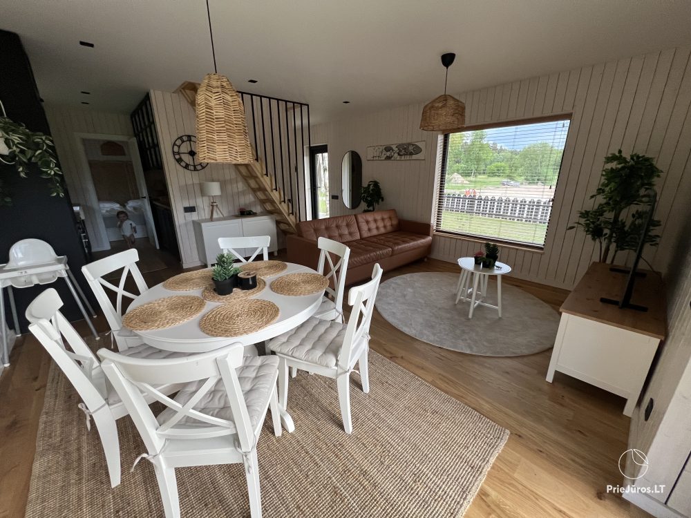 Spacious (80 sq.m) three bedroom house in Sventoji. For 2-3 families, up to 10 persons