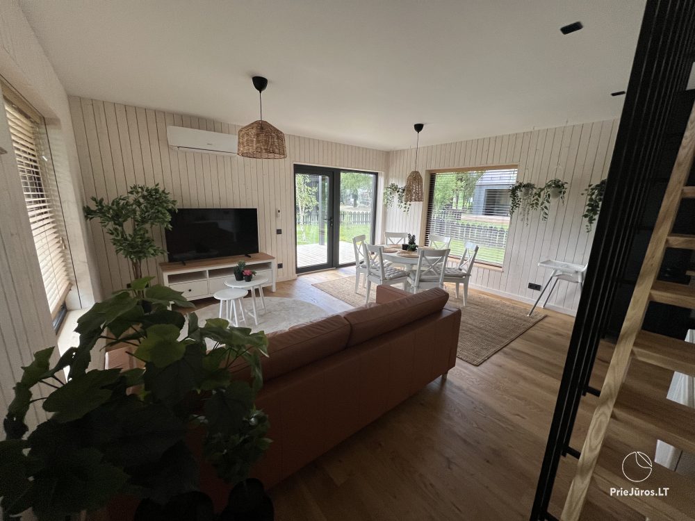 Spacious (80 sq.m) three bedroom house in Sventoji. For 2-3 families, up to 10 persons