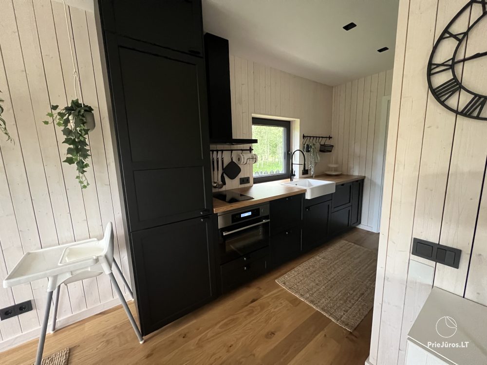 Spacious (80 sq.m) three bedroom house in Sventoji. For 2-3 families, up to 10 persons