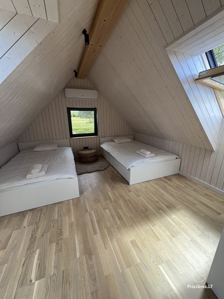 Spacious (80 sq.m) three bedroom house in Sventoji. For 2-3 families, up to 10 persons
