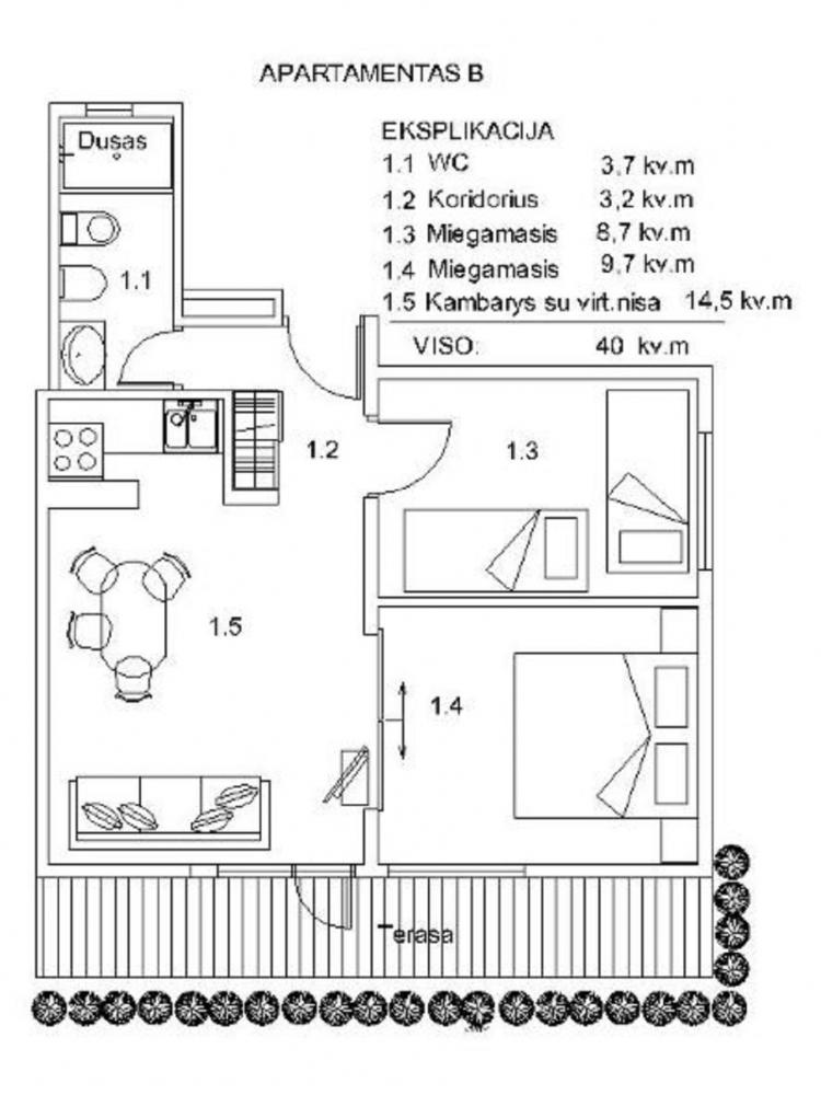Apartments in a family house in Palanga Pas Vidute