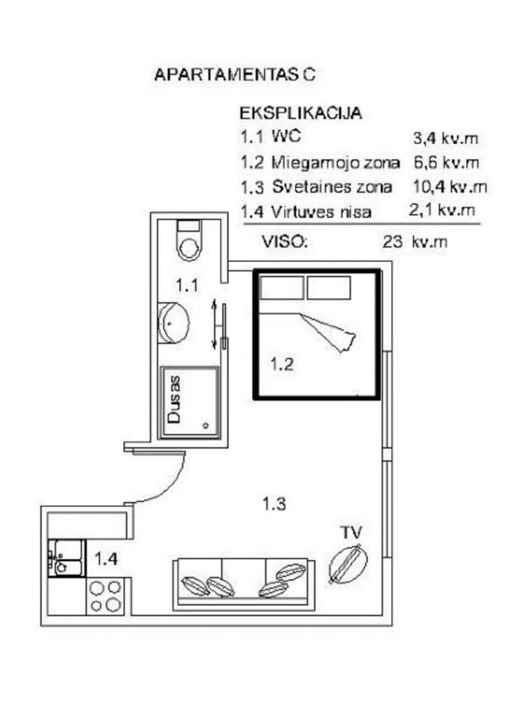 Apartments in a family house in Palanga Pas Vidute