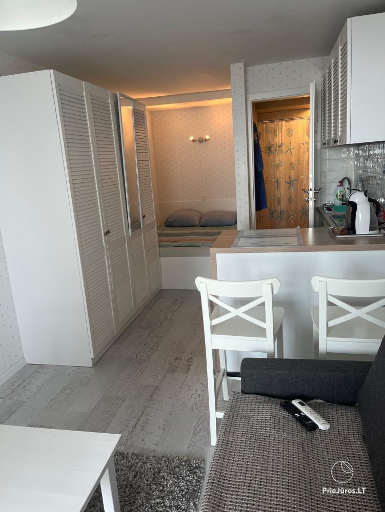 Flat (20 sq.m.) with terrace for rent in Nida, on the shore of the lagoon