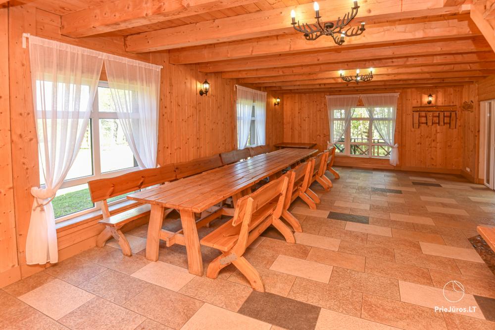 Homestead Lazdininkų pirtis for feasts and vacation: house, banquet hall, sauna, hot tub