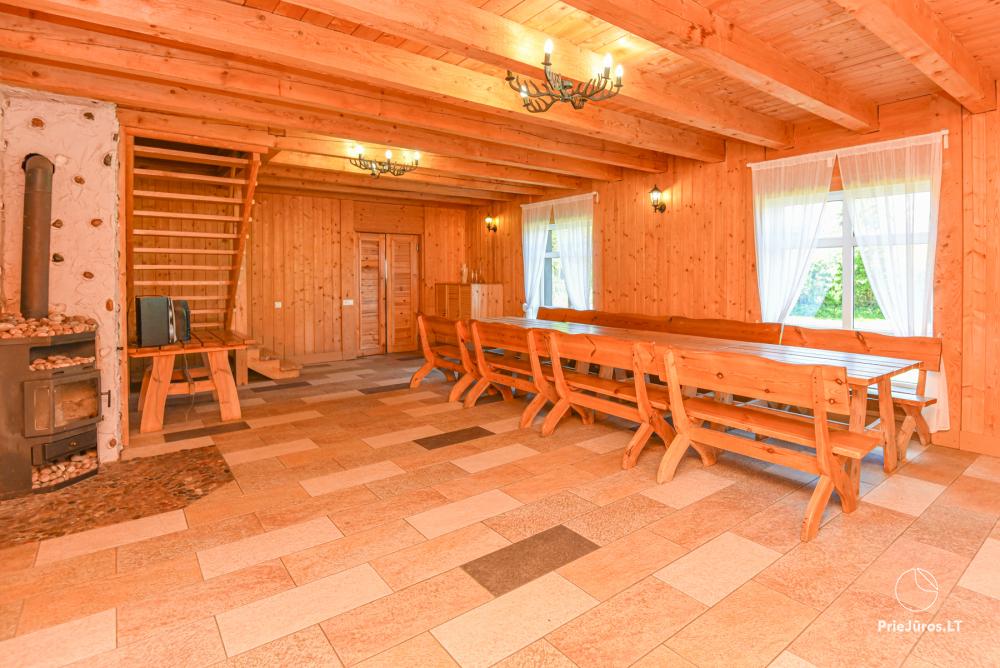 Homestead Lazdininkų pirtis for feasts and vacation: house, banquet hall, sauna, hot tub