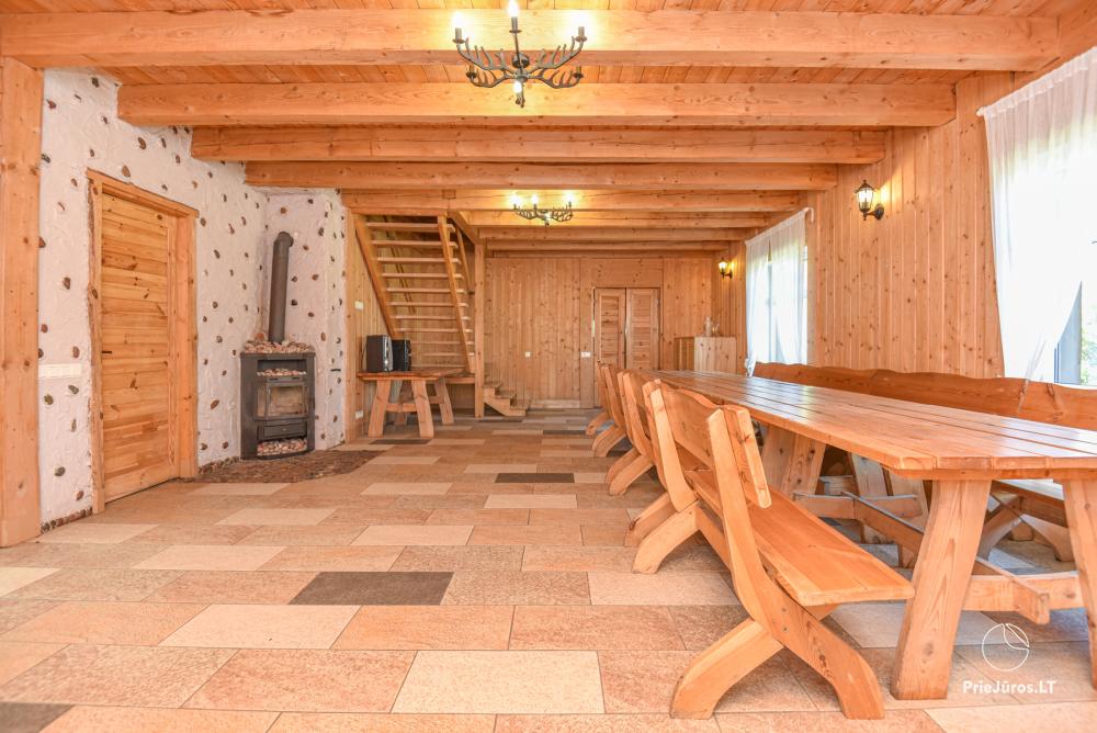 Homestead Lazdininkų pirtis for feasts and vacation: house, banquet hall, sauna, hot tub
