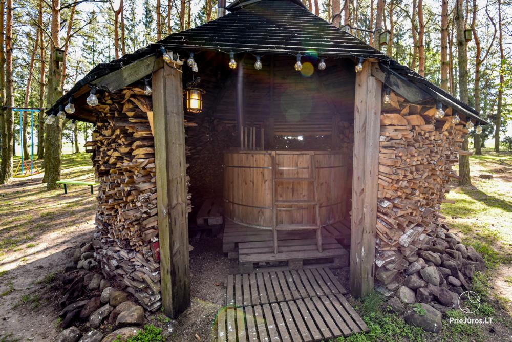 Homestead Lazdininkų pirtis for feasts and vacation: house, banquet hall, sauna, hot tub