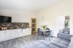 Holiday house with terrace and 2-room apartment with private yard in Palanga, near the sea