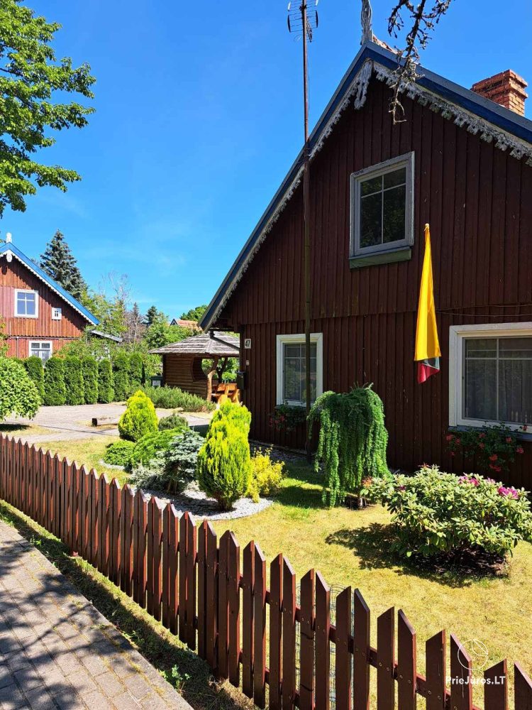 Stylish apartment with a private yard and a cozy house overlooking the lagoon for rent in Preila