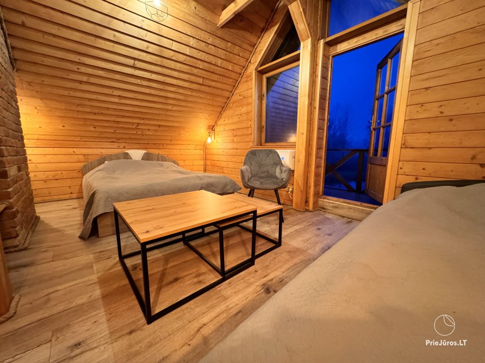 Guest house PAMARIO BURĖ near the Curonian lagoon. Restaurant, sauna, campsite.