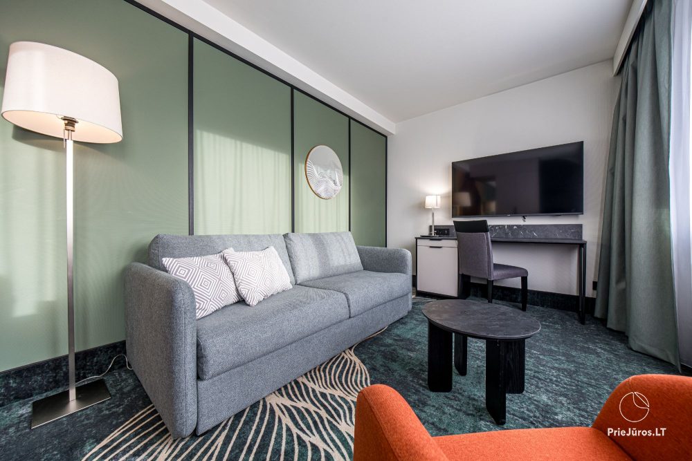 Гостиница в Паланге „Mercure Palanga Vanagupė Resort“. Ресторан, SPA-центр, конференц-залы, бассейн, открытая терраса