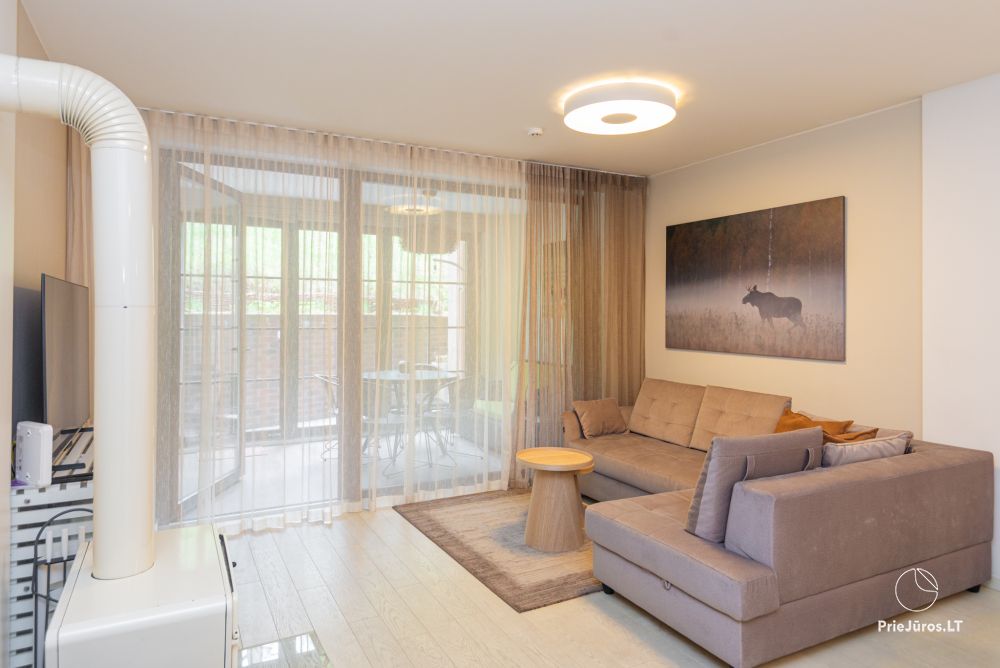 New spacious apartment Nidos Vilnelė with terrace and free parking place in Nida