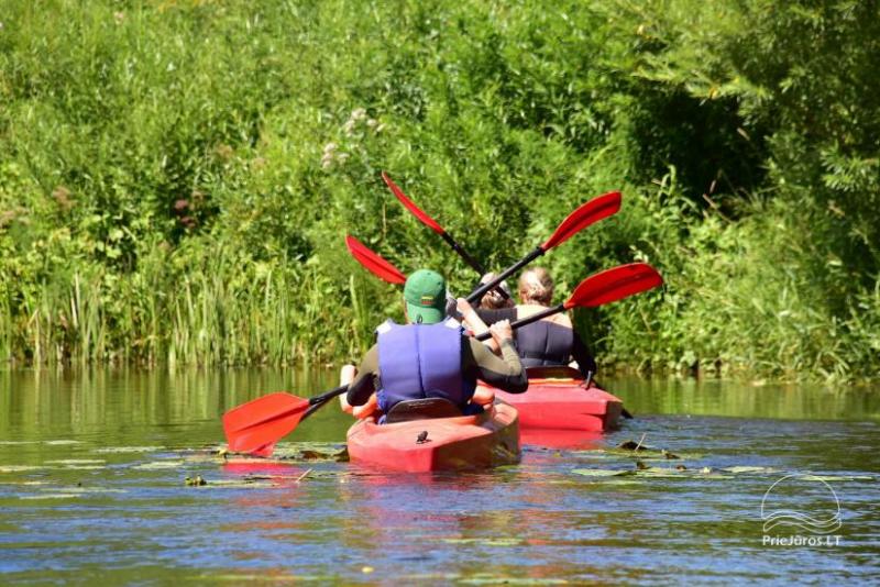Kayak trips along the river Sventoji. Countryside Farmstead STONE ISLAND, Klaipeda region