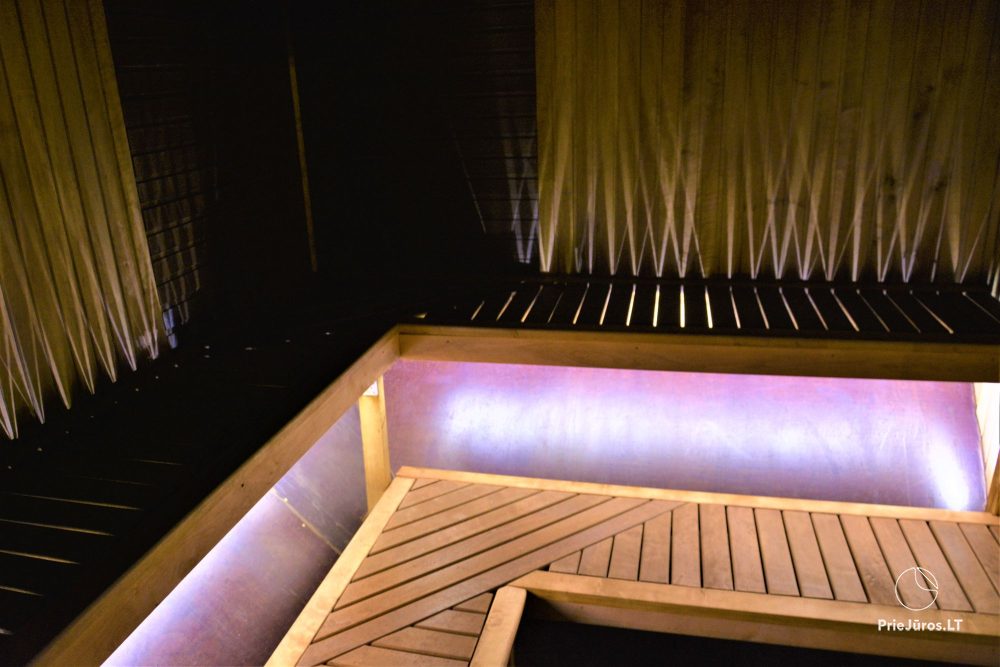 Bathhouse with hall, heated swimming-pool, rooms for stay in homestead near Klaipeda region "Zupe"