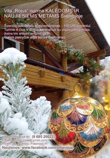 Holiday houses and Villa Rojus for rent for Christmas and New Year in Šventoji