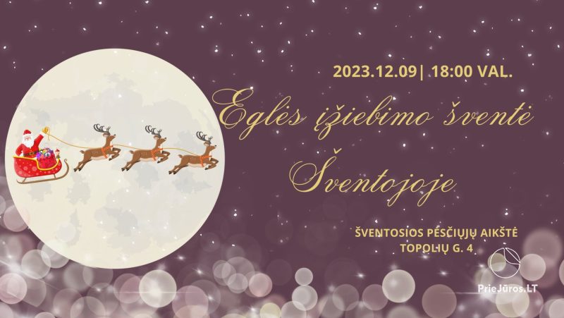Christmas tree opening event in Sventoji 2023 December 9